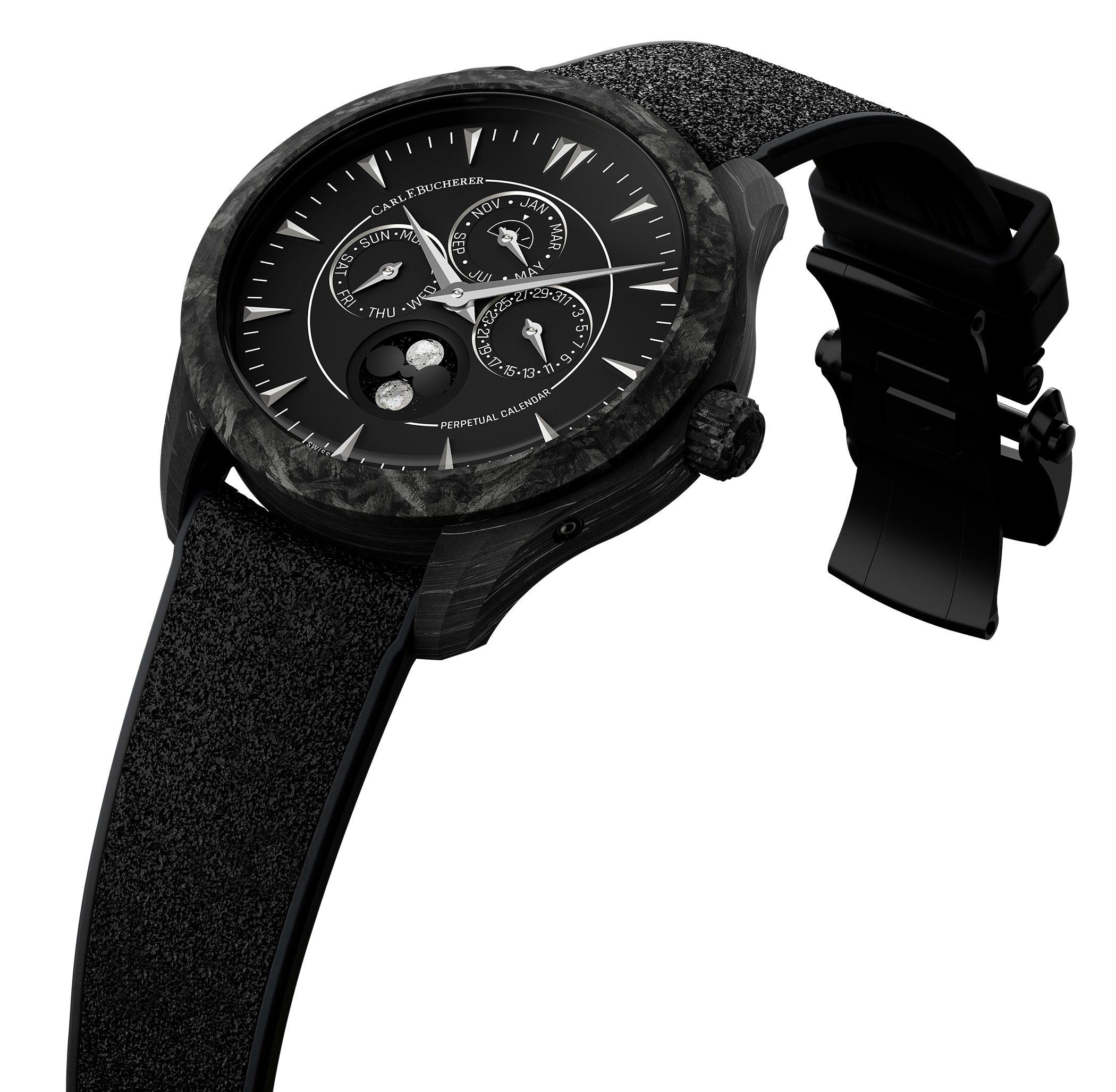 Manero Peripheral Perpetual Calendar Black